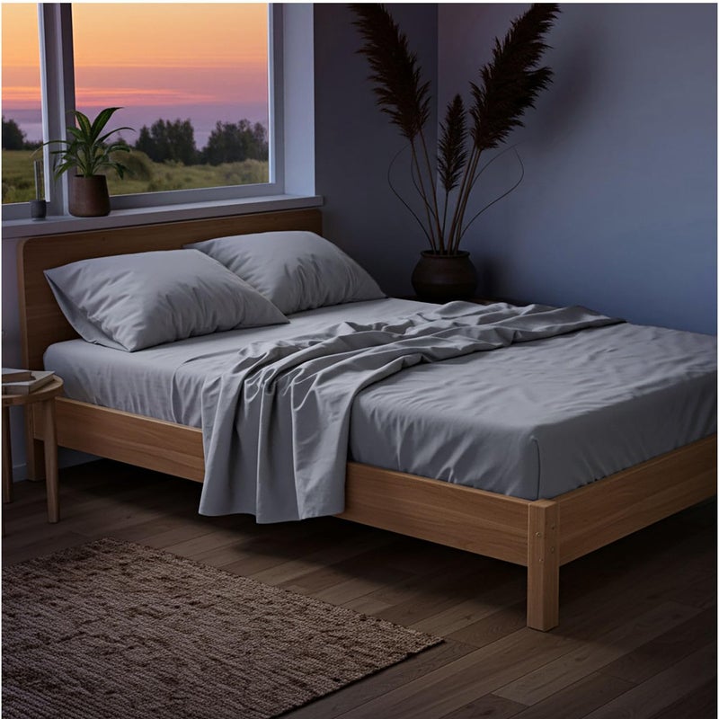 Mellanni Full Sheets Set - 4 PC Iconic Collection Bedding - Hotel Luxury, Extra Soft, Cooling Bed Sheets - Wrinkle, Fade, Stain Resistant (Full, Light Gray) - Image 1